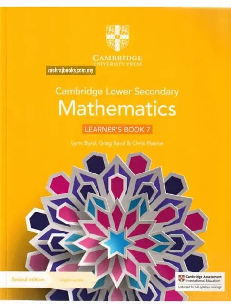 Обкладника "Cambridge Lower Secondary Mathematics (2nd Edition). Learner's Book 7 with Digital Access (1 Year)" - 1 Фото Превью "Cambridge Lower Secondary Mathematics (2nd Edition). Learner's Book 7 with Digital Access (1 Year)" - Фото №1