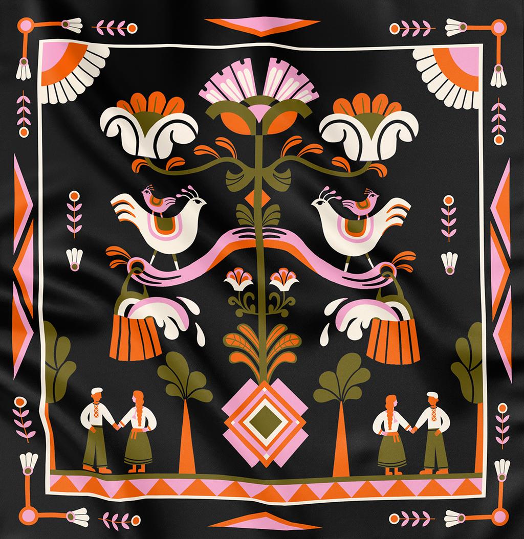 Обкладника "Хустка «Дерево роду» чорна" Обкладинка "Хустка «Дерево роду» чорна"