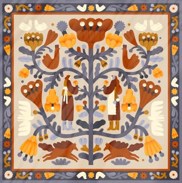 Обкладника "Хустинка «Квітуча доля»" Обкладинка "Хустинка «Квітуча доля»"