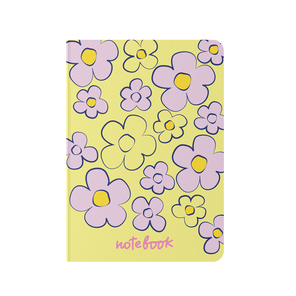 Обкладника "Блокнот в крапку «Квітковий» лимонний" - 1 Фото Превью "Блокнот в крапку «Квітковий» лимонний" - Фото №1