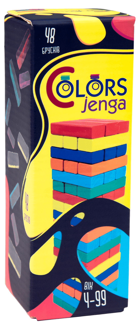 Обкладника "Настільна гра «Colors Jenga 48 брусків»" Обкладинка "Настільна гра «Colors Jenga 48 брусків»"