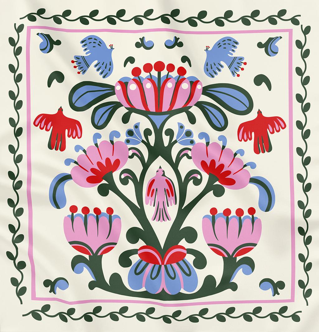 Обкладника "Хустка «Світове дерево» молочне" Обкладинка "Хустка «Світове дерево» молочне"