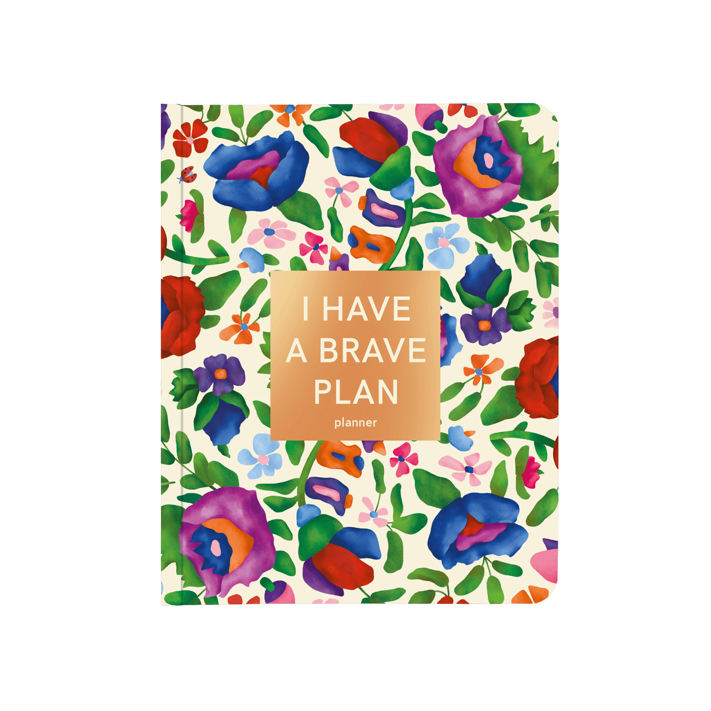 Блокнот для планування "I HAVE A BRAVE PLAN" квіти бежевий