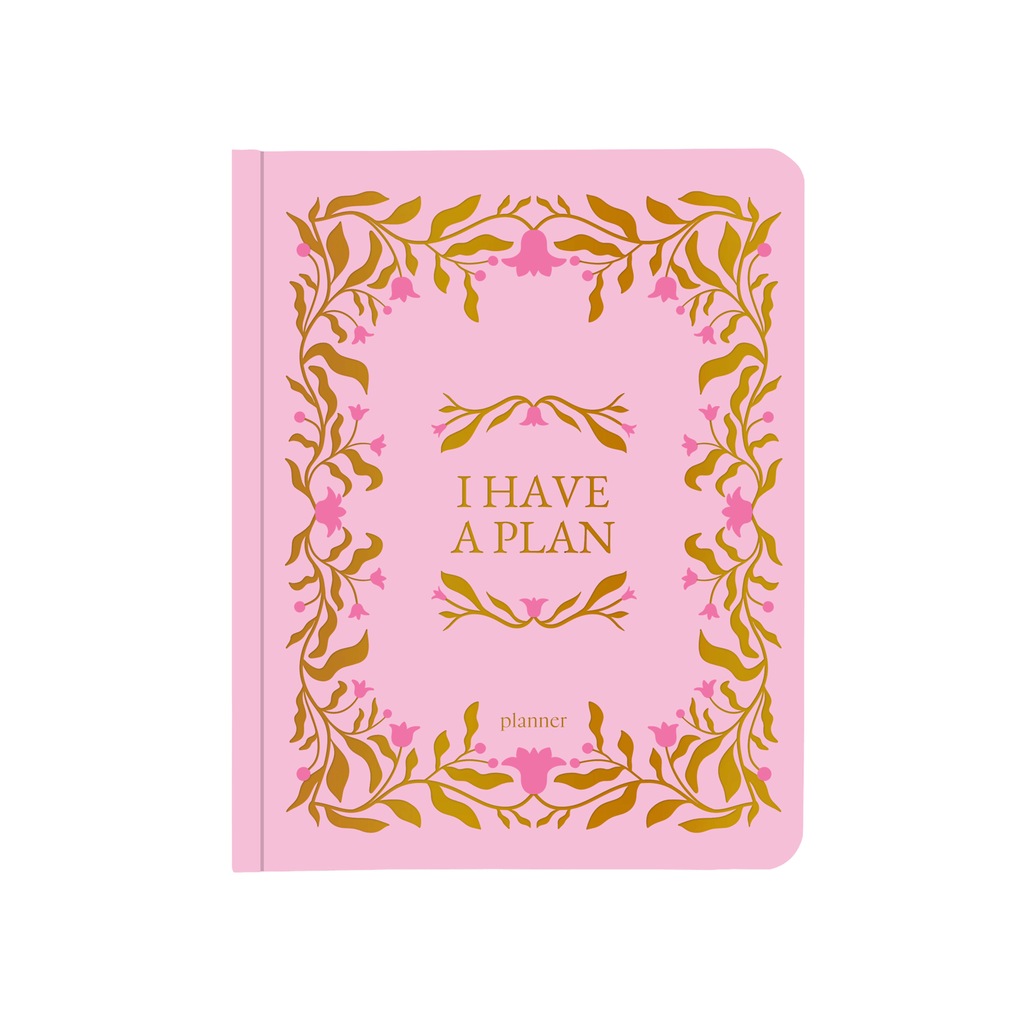 Блокнот для планування "I HAVE A PLAN" рожевий з плетінням