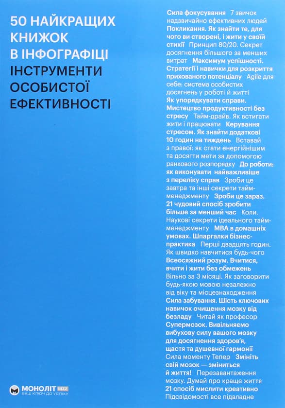 Обкладника "50 найкращих книжок в інфографіці. Інструменти особистої ефективності" - 1 Фото Превью "50 найкращих книжок в інфографіці. Інструменти особистої ефективності" - Фото №1