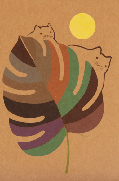 Еко-блокнот «Монстера» в крапку на пружині