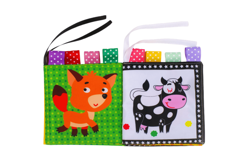 Обкладника "Мʼяка книжка-бортик «Корівка»" Обкладинка "Мʼяка книжка-бортик «Корівка»"