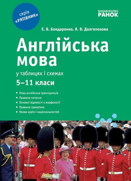 Обкладника "Англійська мова у таблицях і схемах. 5-11 класи" Обкладинка "Англійська мова у таблицях і схемах. 5-11 класи"