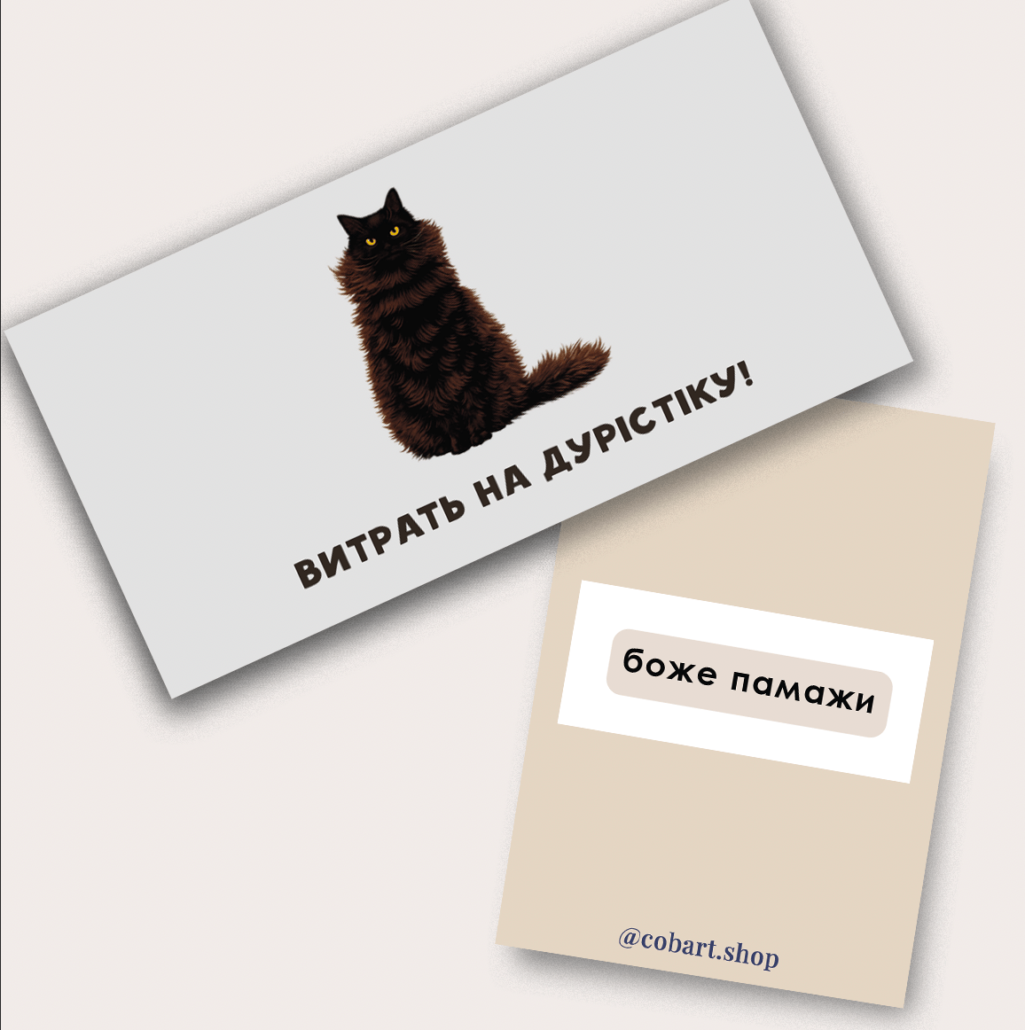 Набір 3Д стікер та конверт для грошей «Black cat»