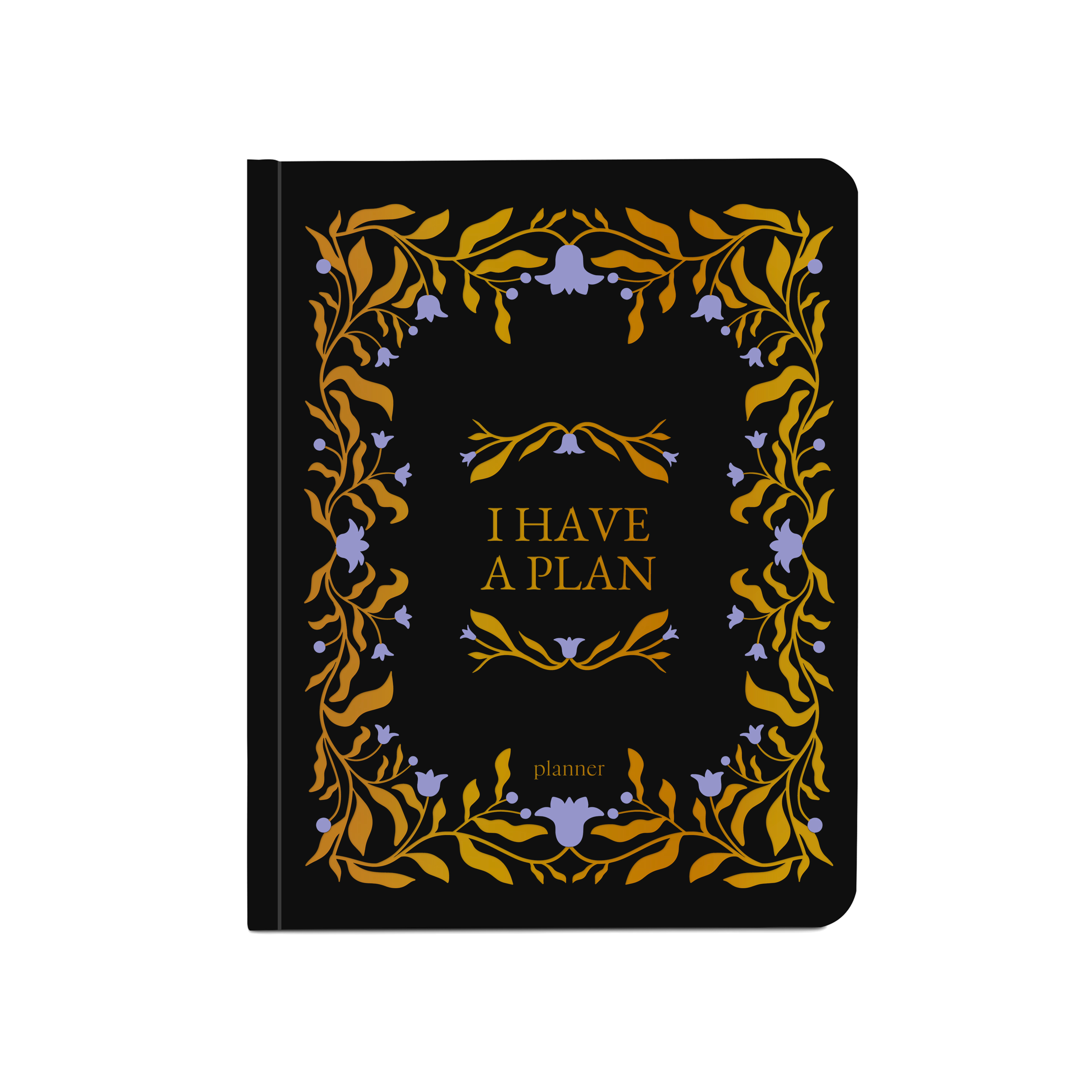 Блокнот для планування "I HAVE A PLAN" чорний з плетінням