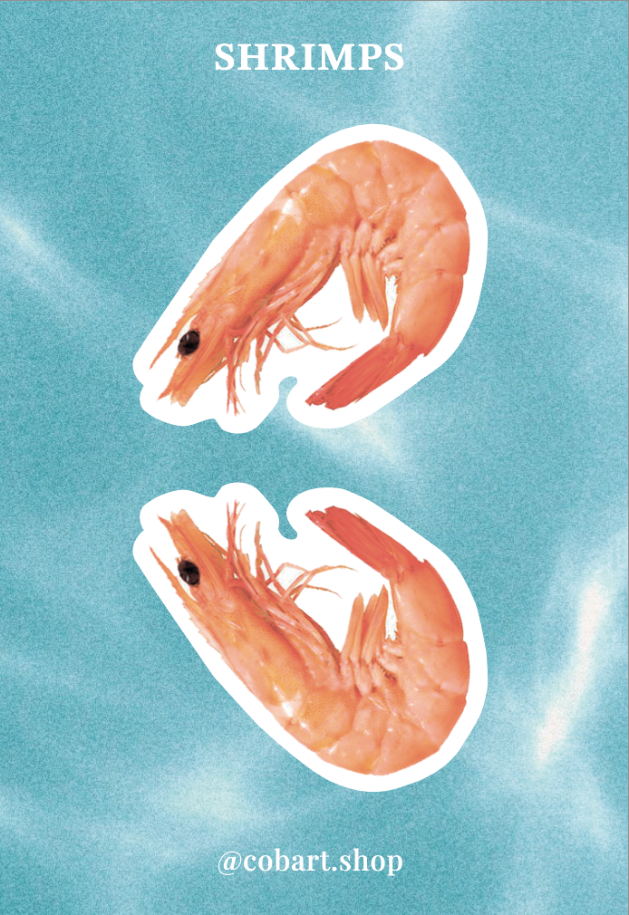 Об'ємні парні стікери "Shrimps"