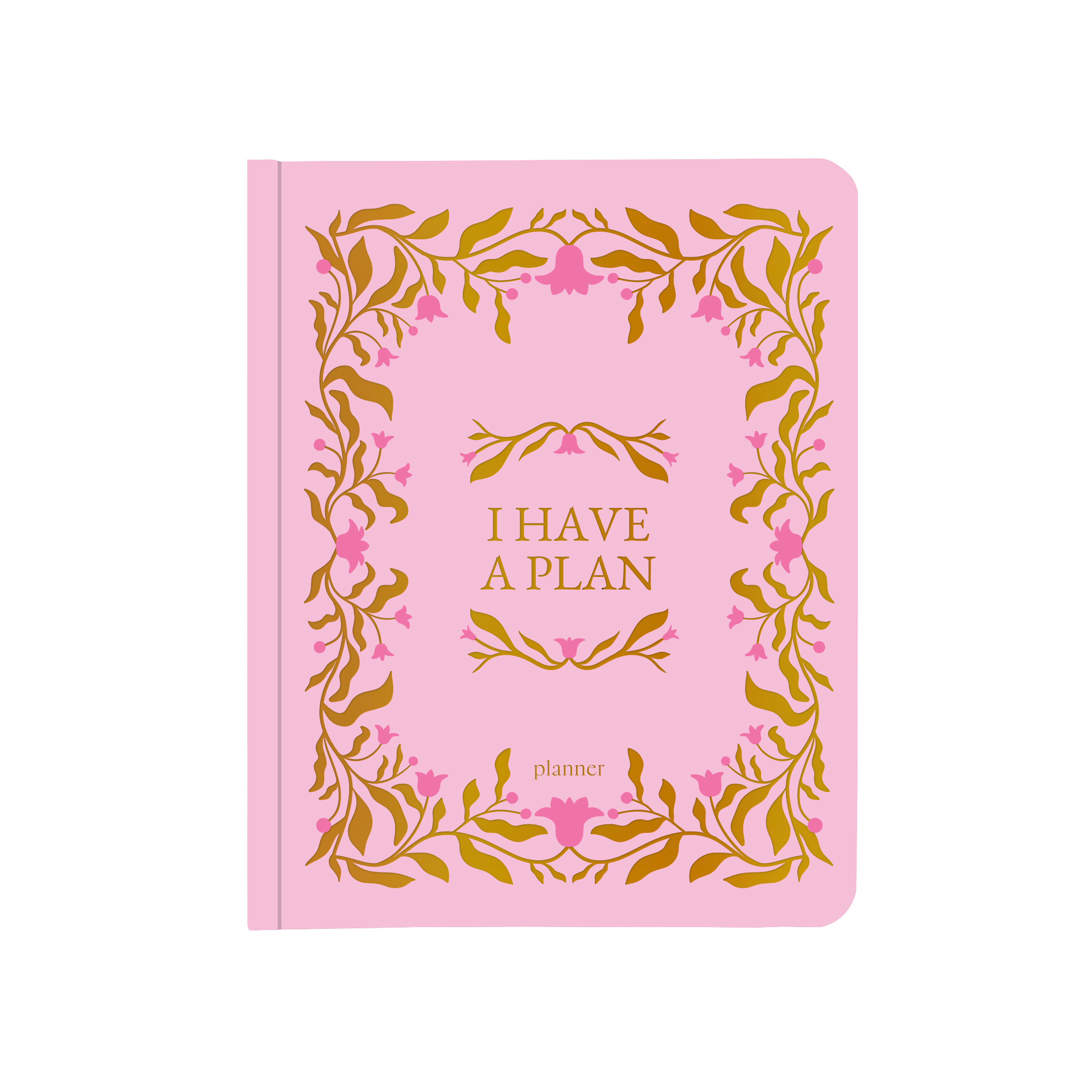 Блокнот для планування "I HAVE A PLAN" рожевий з плетінням