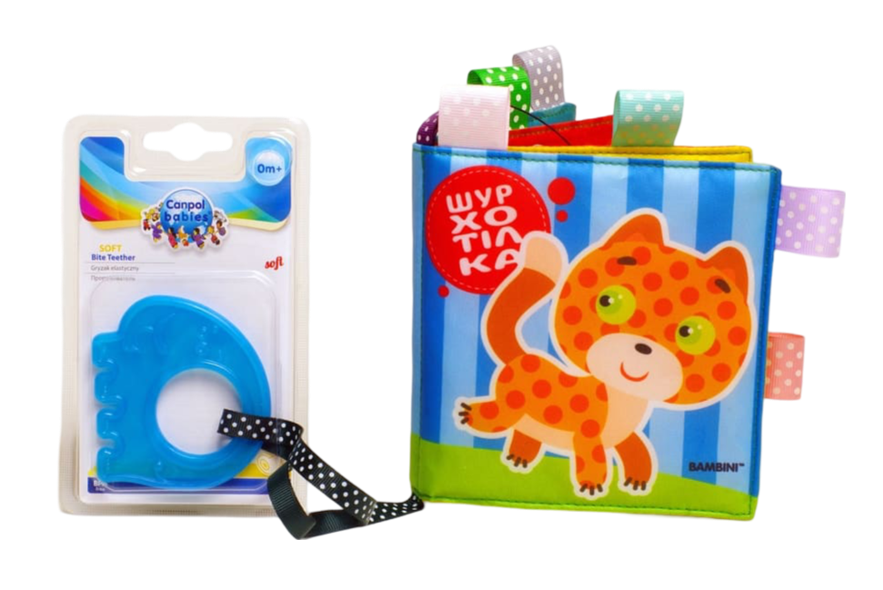 М'яка книжка з брязкальцем "Котик"