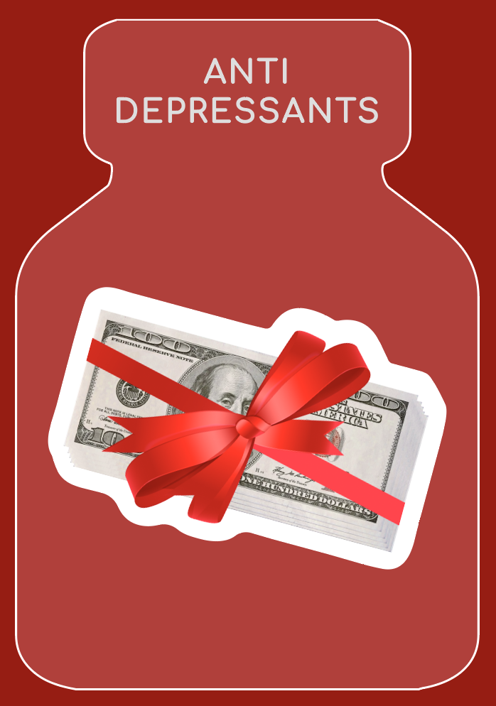 Об'ємний стікер-листівка "Antidetressant"
