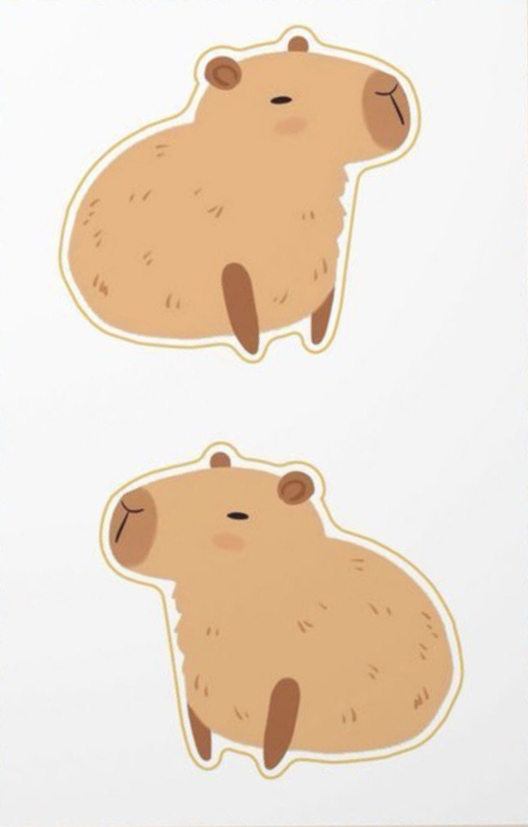 Об'ємні парні стікери "Capybars"