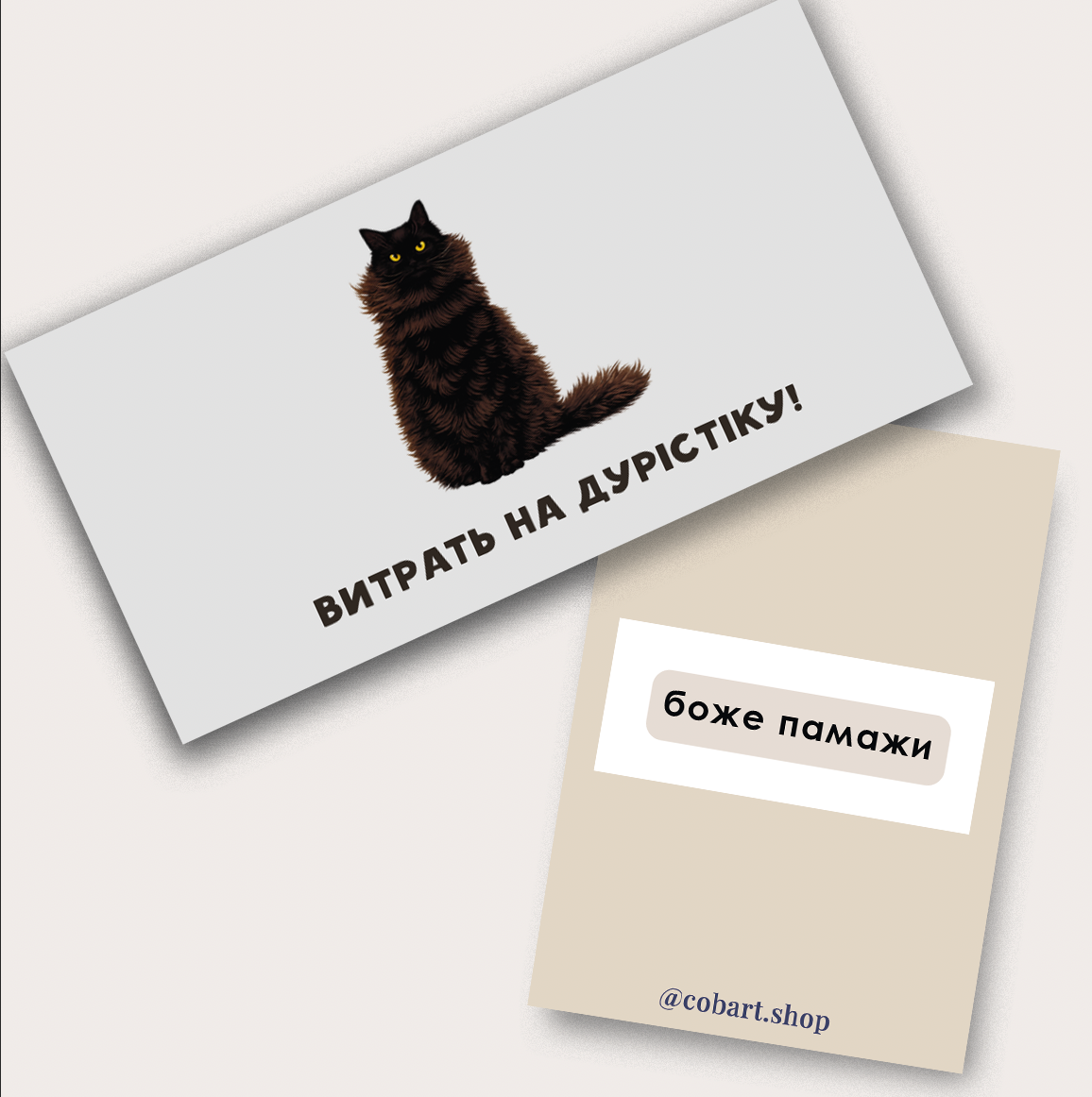 Набір 3Д стікер та конверт для грошей "Black cat"