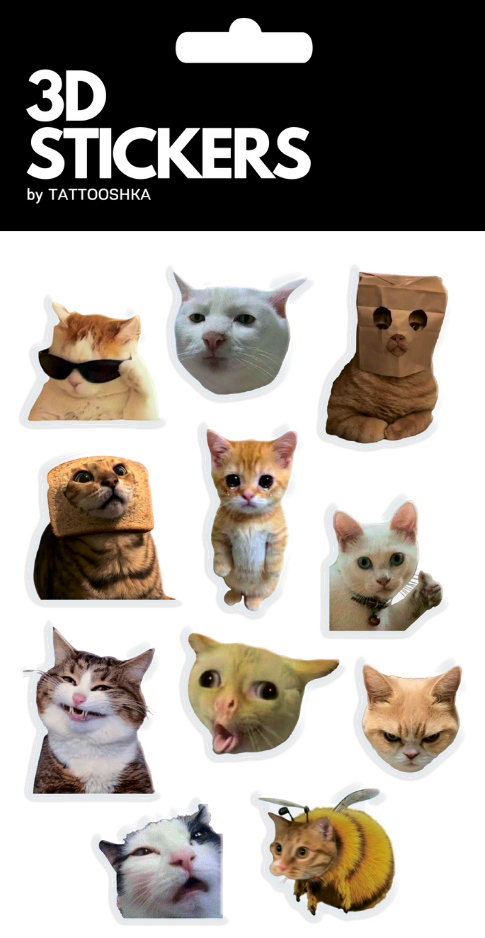 3D стікери "Fanny cats mems"